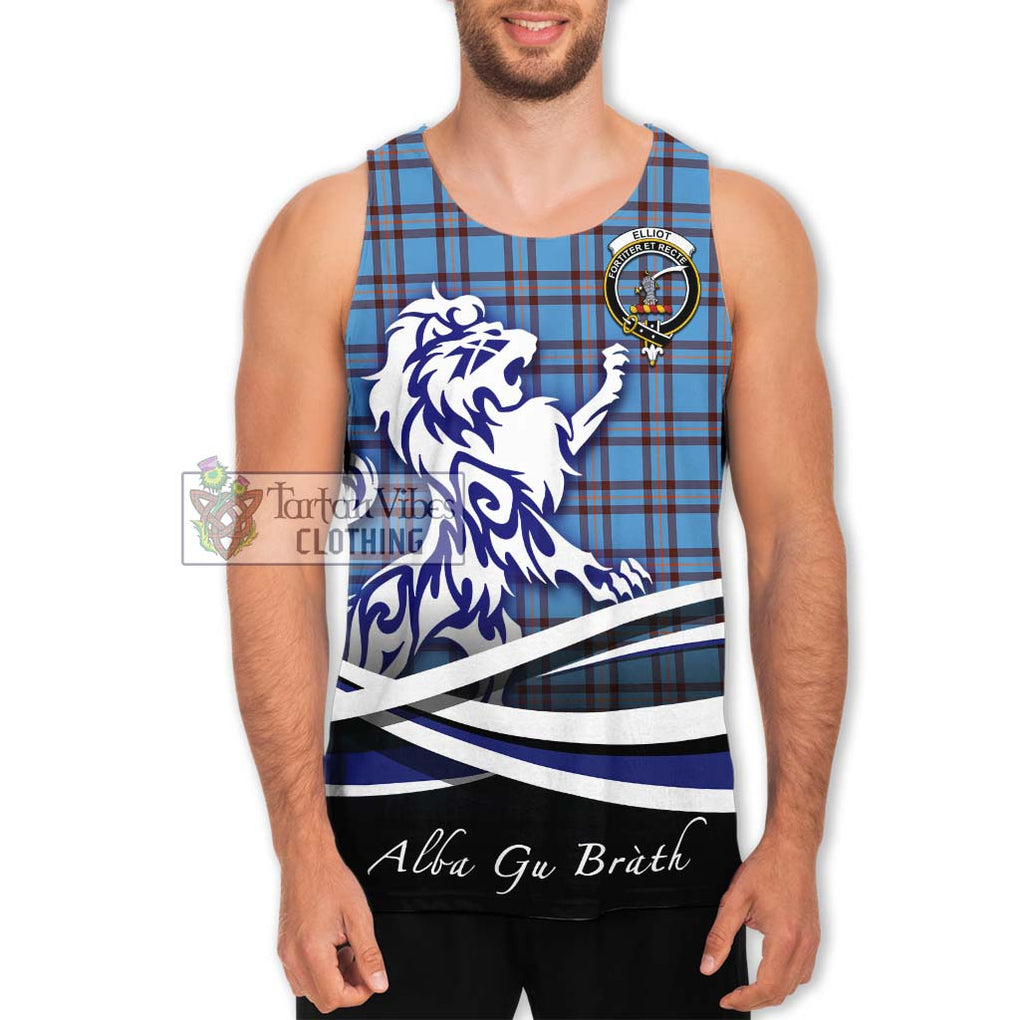 Elliot Ancient Tartan Men's Tank Top with Alba Gu Brath Regal Lion Emblem Men - Tartanvibesclothing Shop