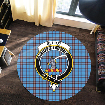 Elliot Ancient Tartan Round Rug with Family Crest