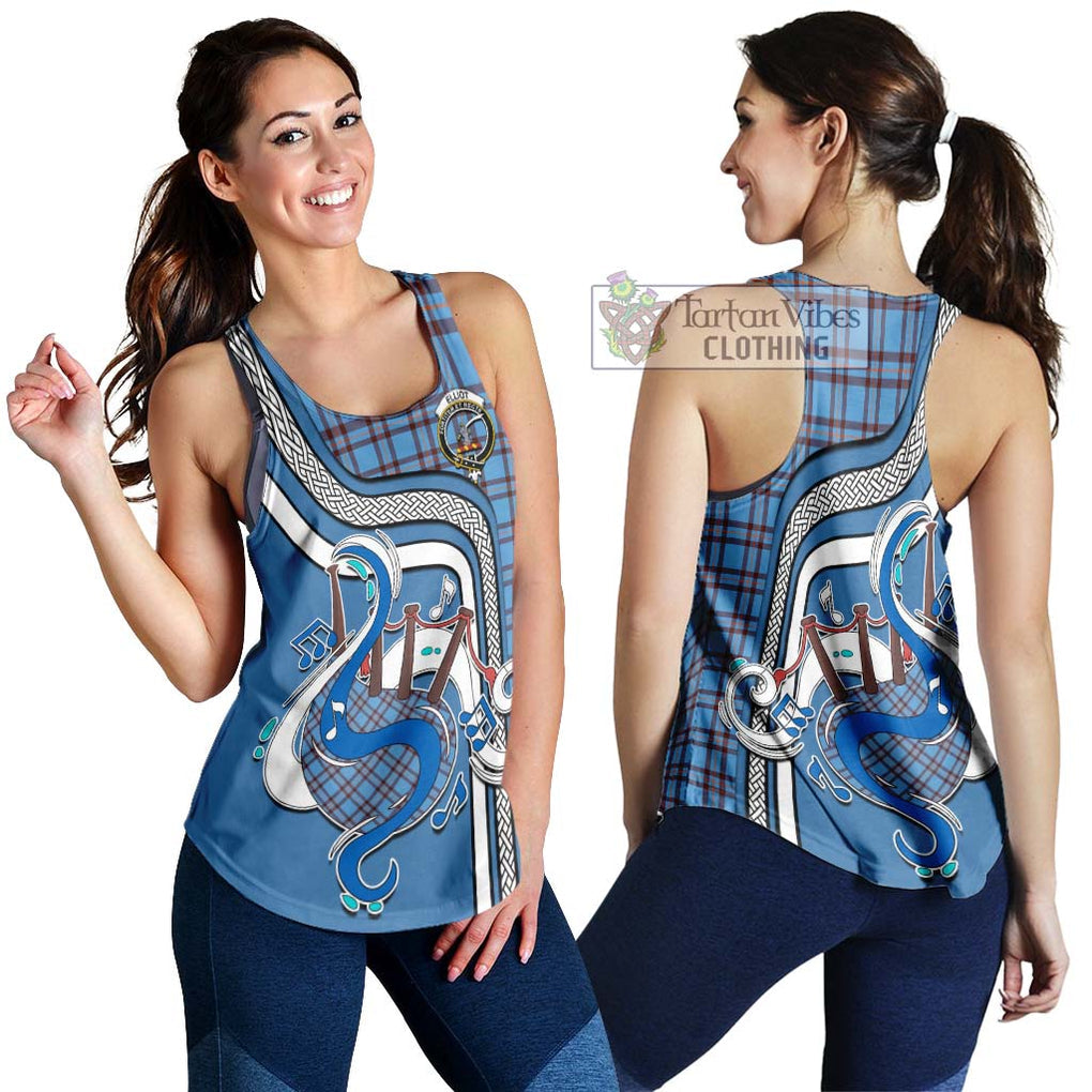 Elliot Ancient Tartan Women's Racerback Tanks with Epic Bagpipe Style 4XL - Tartanvibesclothing Shop