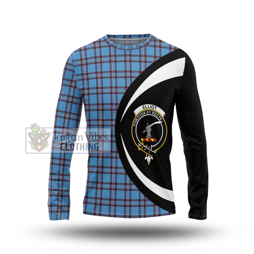 Elliot Ancient Tartan Long Sleeve T-Shirt with Family Crest Circle Style Unisex - Tartan Vibes Clothing