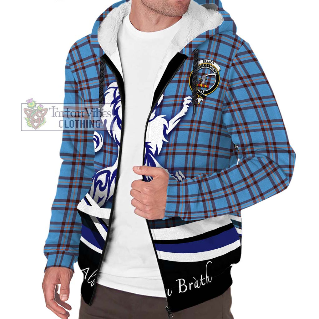 Elliot Ancient Tartan Sherpa Hoodie with Alba Gu Brath Regal Lion Emblem Unisex S - Tartanvibesclothing Shop