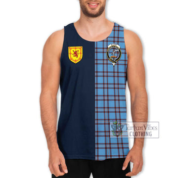 Elliot Ancient Tartan Men's Tank Top Alba with Scottish Lion Royal Arm Half Style