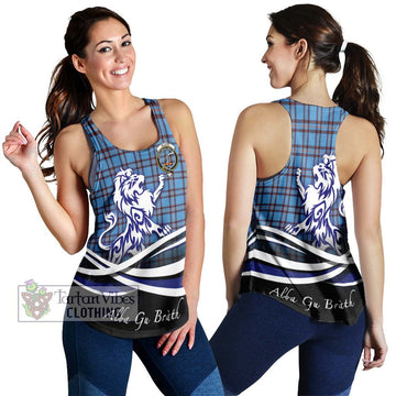 Elliot Ancient Tartan Women's Racerback Tanks with Alba Gu Brath Regal Lion Emblem