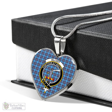 Elliot Ancient Tartan Heart Necklace with Family Crest