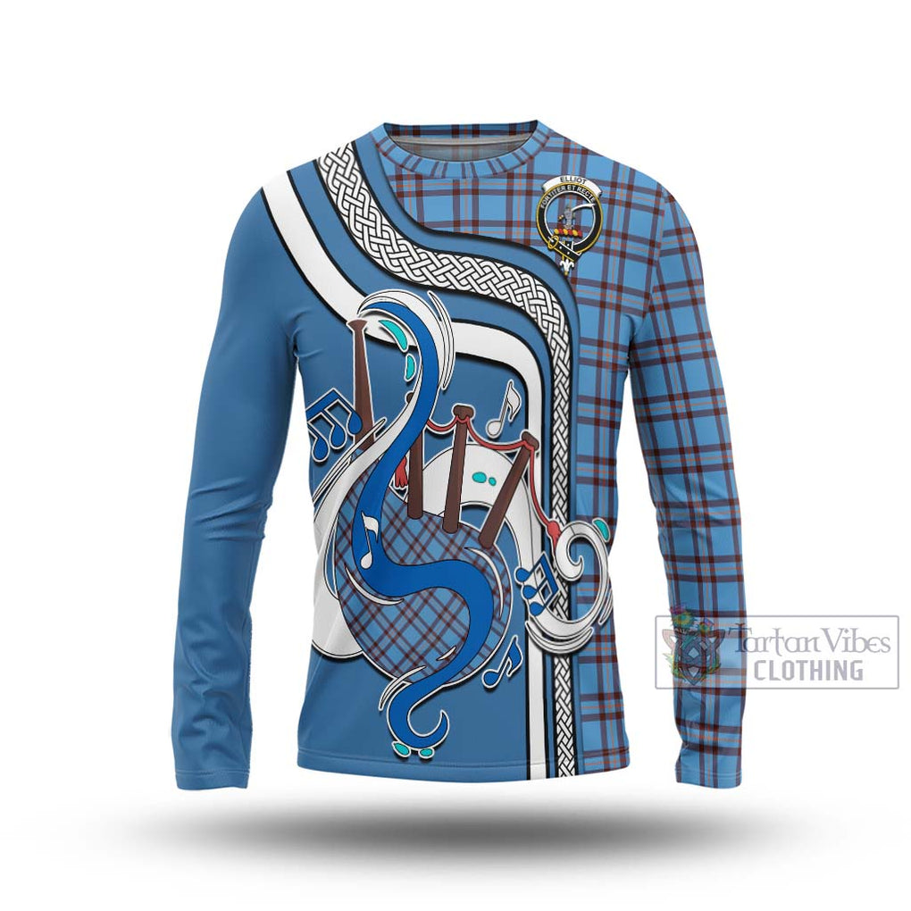 Tartan Vibes Clothing Elliot Ancient Tartan Long Sleeve T-Shirt with Epic Bagpipe Style