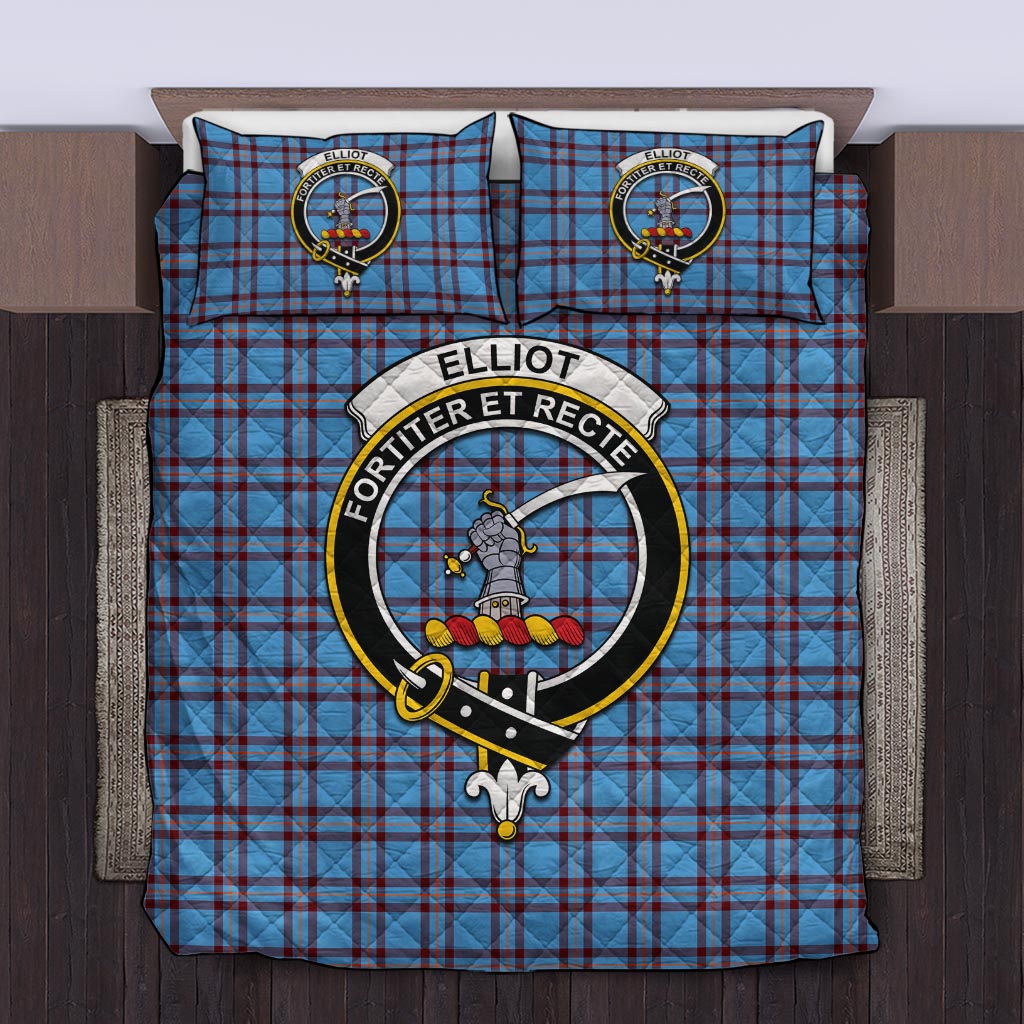 Elliot Ancient Tartan Quilt Bed Set with Family Crest Twin - Tartan Vibes Clothing