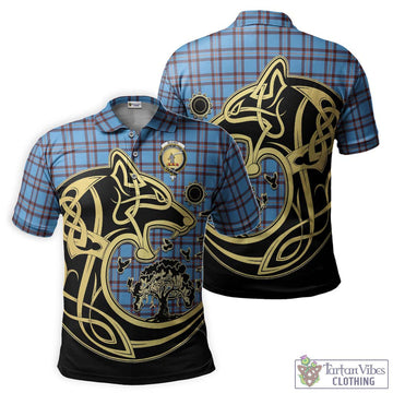 Elliot Ancient Tartan Polo Shirt with Family Crest Celtic Wolf Style