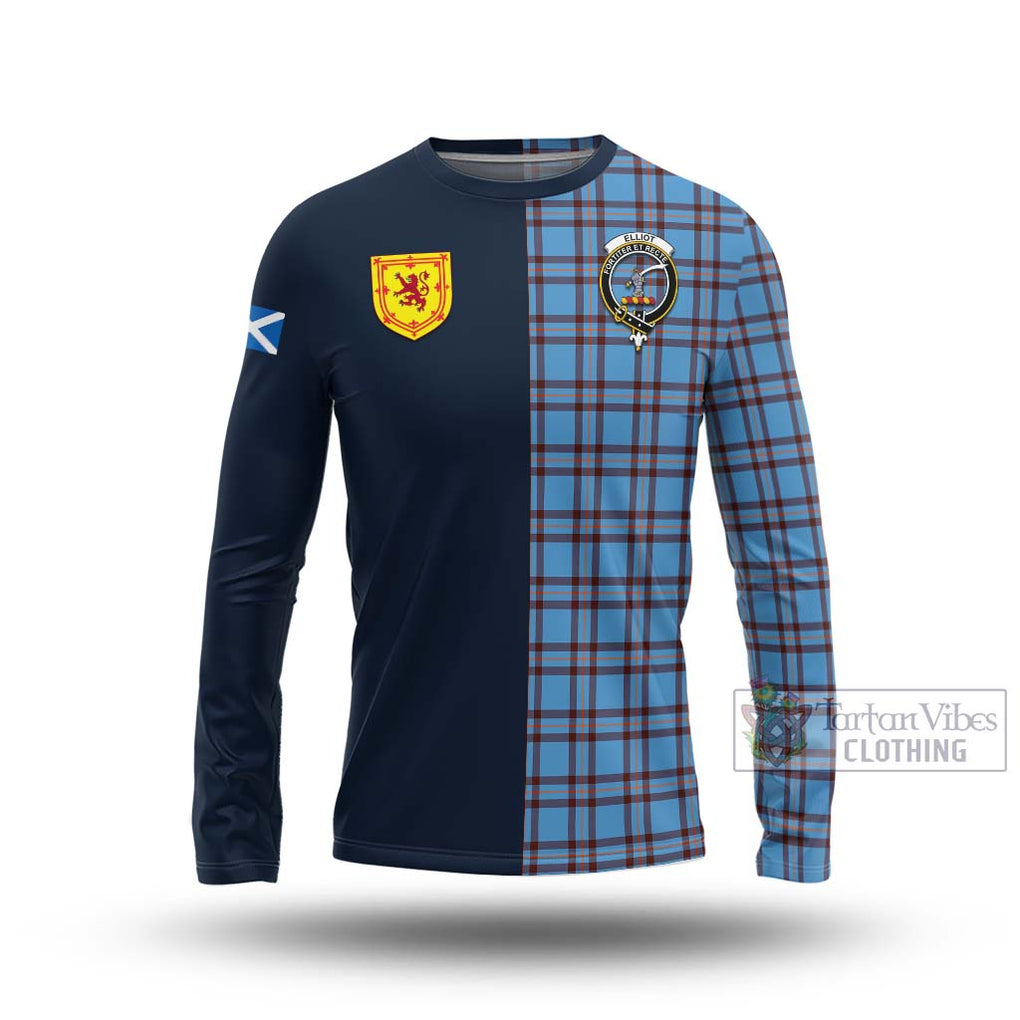 Tartan Vibes Clothing Elliot Ancient Tartan Long Sleeve T-Shirt with Scottish Lion Royal Arm Half Style