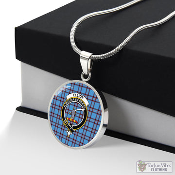 Elliot Ancient Tartan Circle Necklace with Family Crest