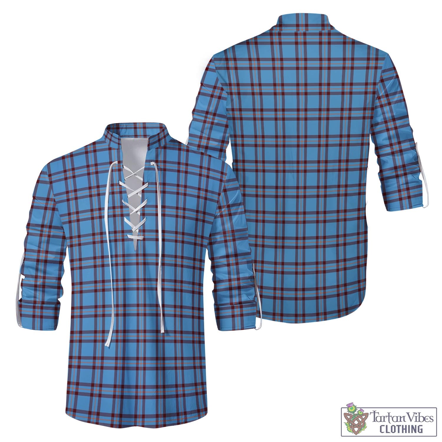 Tartan Vibes Clothing Elliot Ancient Tartan Men's Scottish Traditional Jacobite Ghillie Kilt Shirt