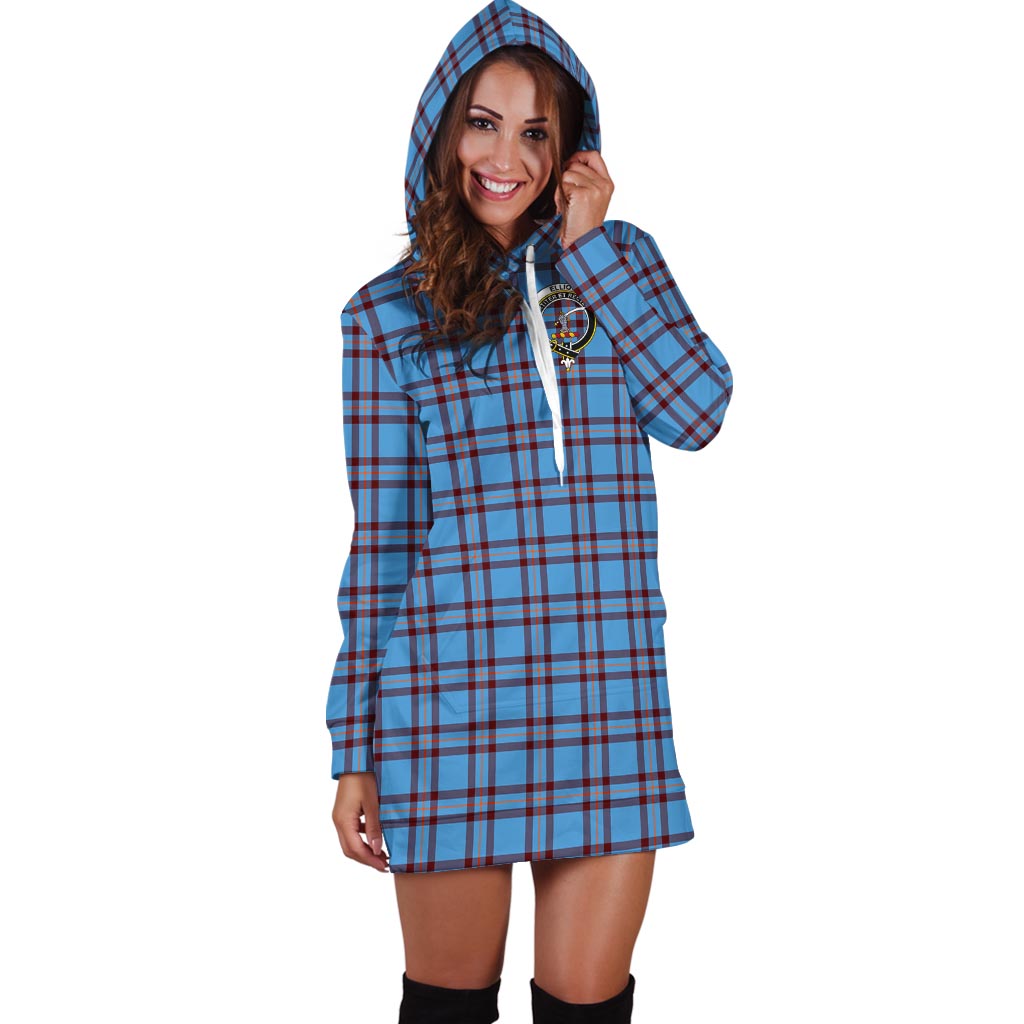 Elliot Ancient Tartan Hoodie Dress with Family Crest - Tartan Vibes Clothing