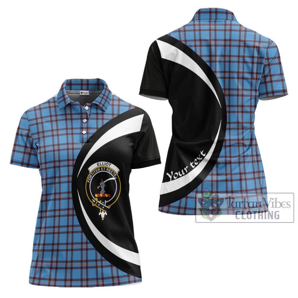 Elliot Ancient Tartan Women's Polo Shirt with Family Crest Circle Style Women - Tartan Vibes Clothing