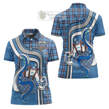 Elliot Ancient Tartan Women's Polo Shirt with Epic Bagpipe Style