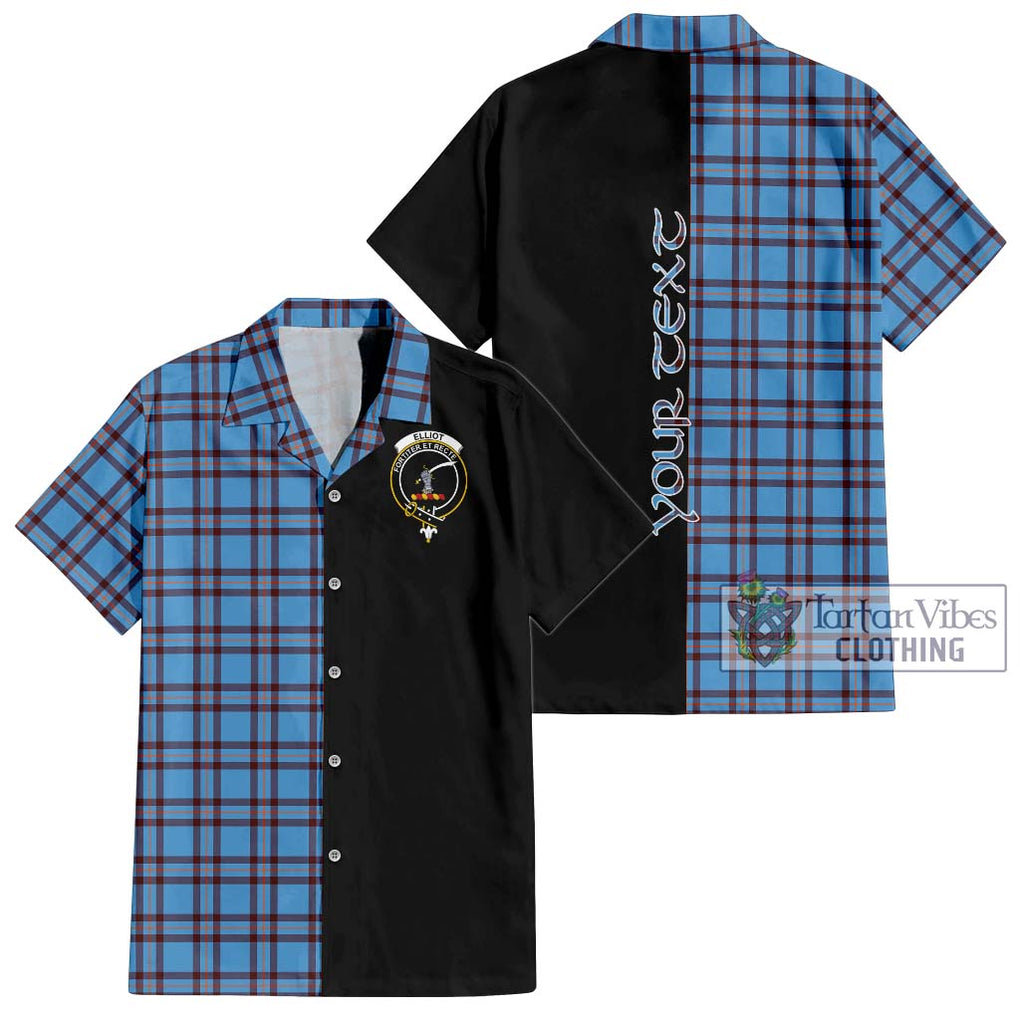 Elliot Ancient Tartan Short Sleeve Button Shirt with Family Crest and Half Of Me Style Kid - Tartanvibesclothing Shop