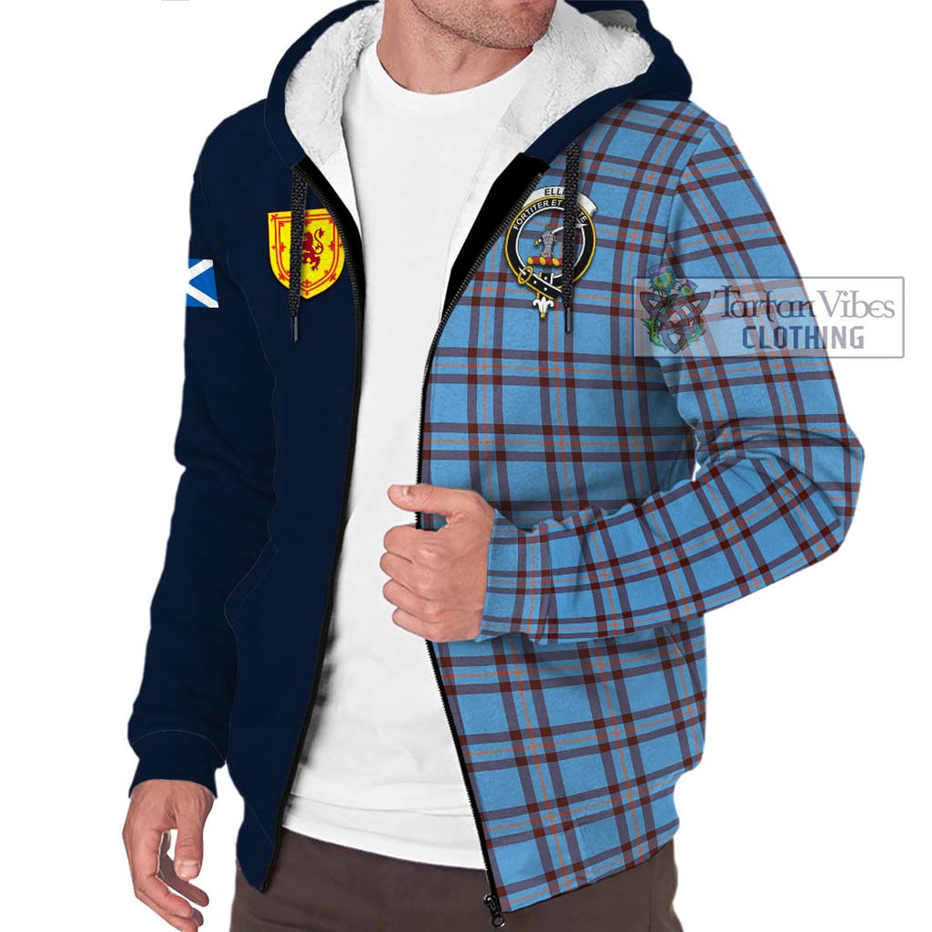 Tartan Vibes Clothing Elliot Ancient Tartan Sherpa Hoodie with Scottish Lion Royal Arm Half Style