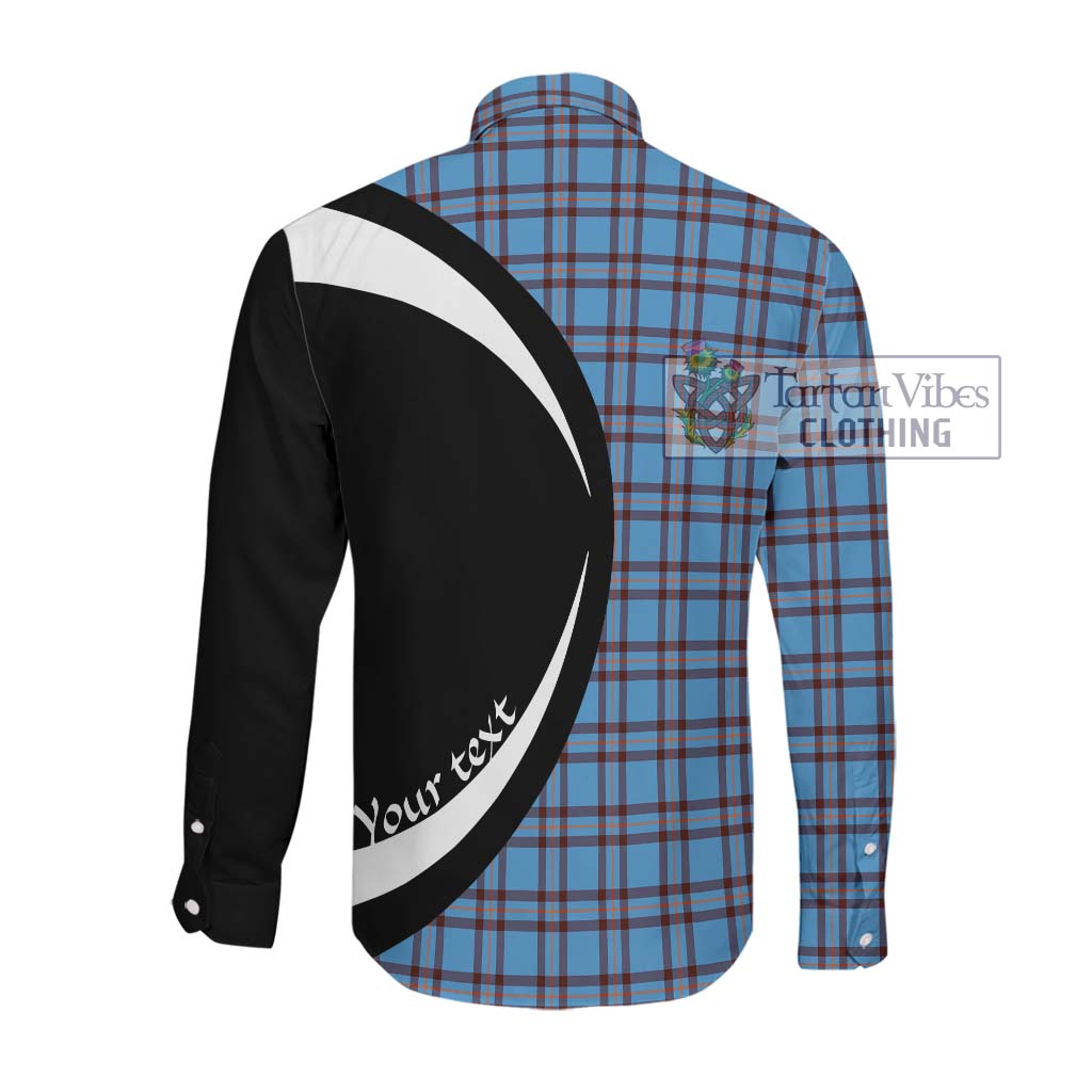 Elliot Ancient Tartan Long Sleeve Button Up with Family Crest Circle Style Men's Shirt - Tartan Vibes Clothing