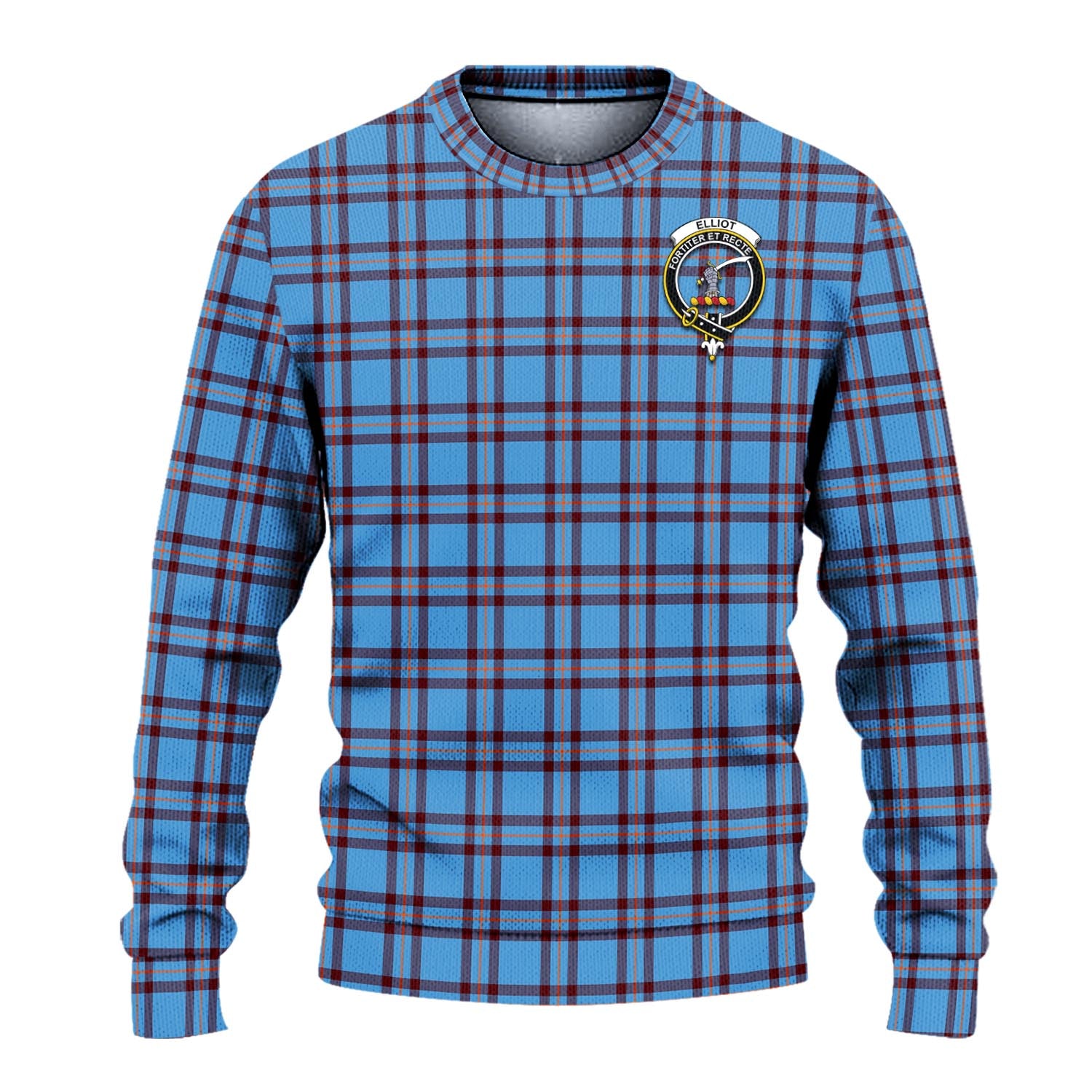 Elliot Ancient Tartan Knitted Sweater with Family Crest - Tartanvibesclothing