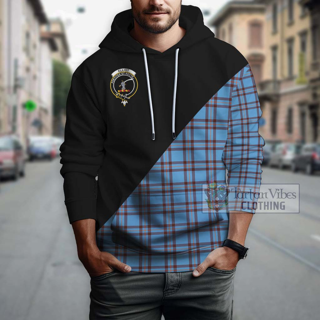 Elliot Ancient Tartan Hoodie with Family Crest and Military Logo Style - Tartanvibesclothing Shop