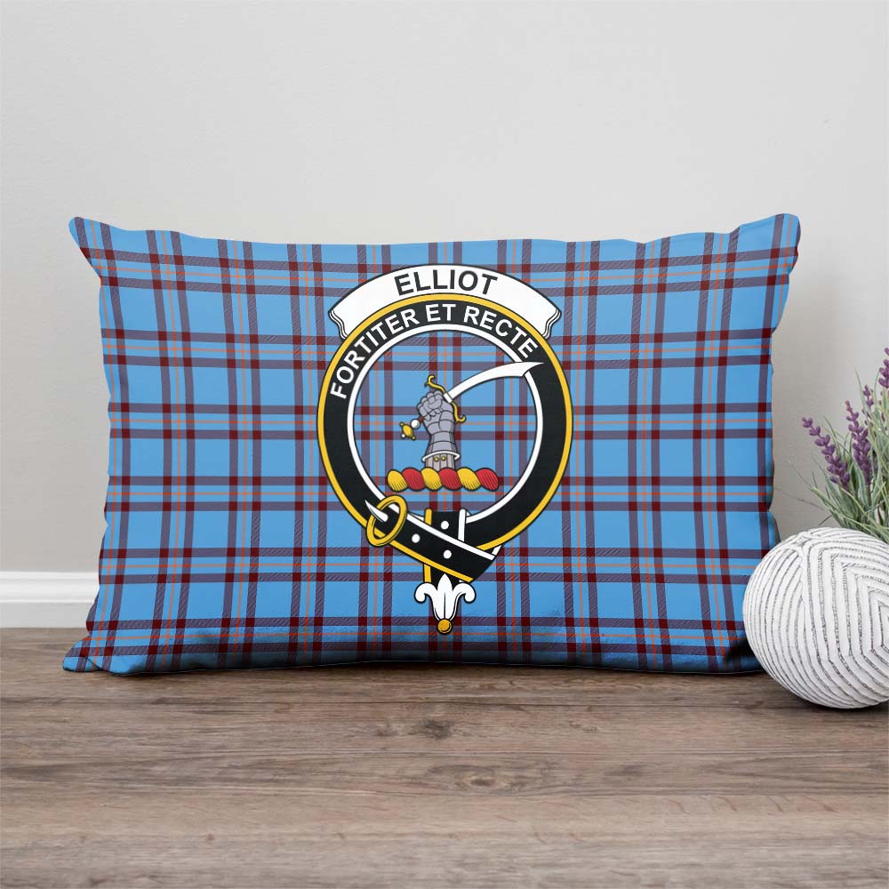 Elliot Ancient Tartan Pillow Cover with Family Crest Rectangle Pillow Cover - Tartanvibesclothing