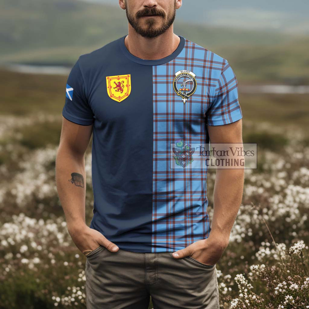 Tartan Vibes Clothing Elliot Ancient Tartan T-Shirt Alba with Scottish Lion Royal Arm Half Style