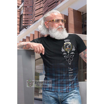 Elliot Ancient Tartan Cotton T-shirt Featuring Alba Gu Brath Family Crest Celtic Inspired