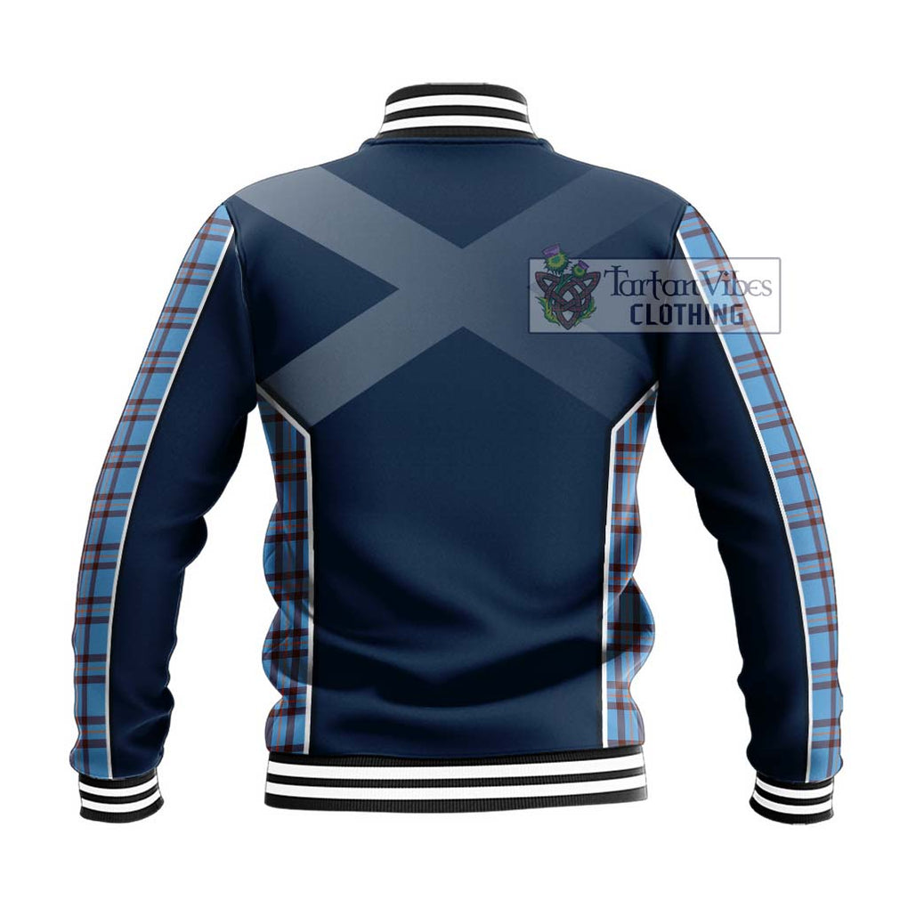 Elliot Ancient Tartan Baseball Jacket with Family Crest and Lion Rampant Vibes Sport Style - Tartan Vibes Clothing