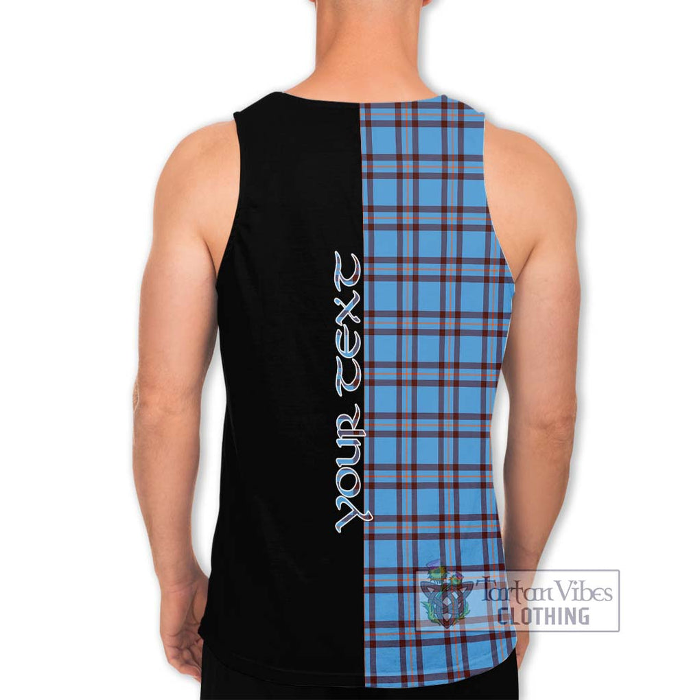 Elliot Ancient Tartan Men's Tank Top with Family Crest and Half Of Me Style - Tartanvibesclothing Shop