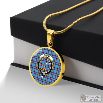 Elliot Ancient Tartan Circle Necklace with Family Crest