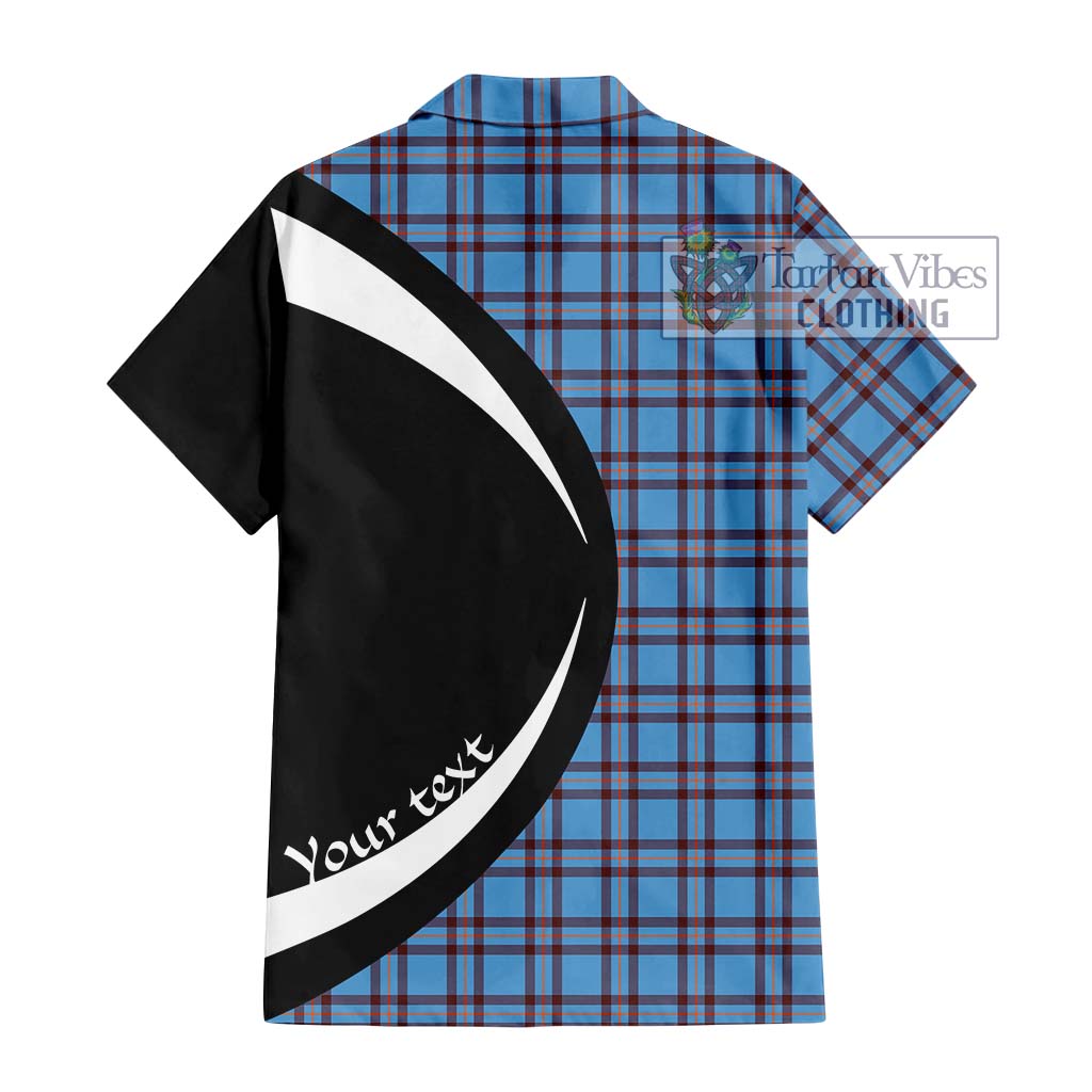 Elliot Ancient Tartan Short Sleeve Button Up with Family Crest Circle Style - Tartan Vibes Clothing