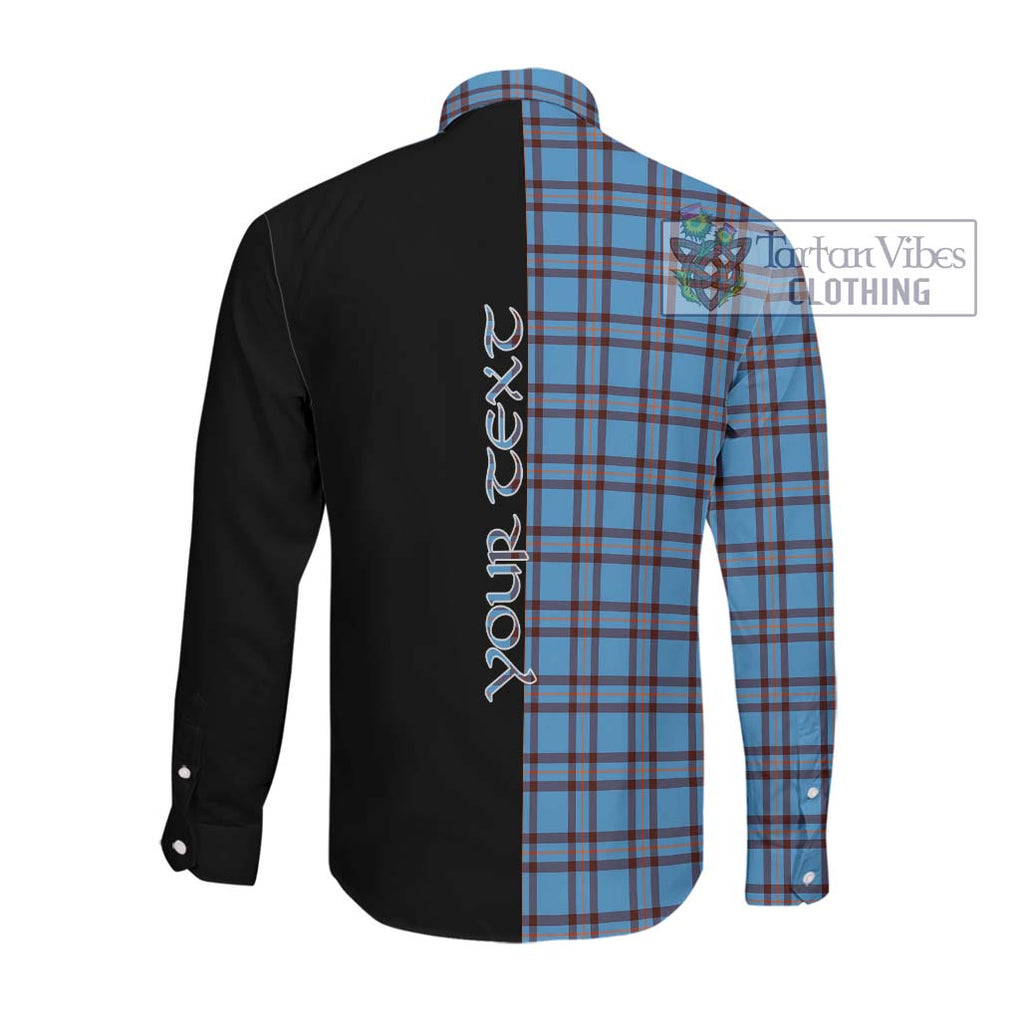 Elliot Ancient Tartan Long Sleeve Button Shirt with Family Crest and Half Of Me Style Men's Shirt - Tartanvibesclothing Shop