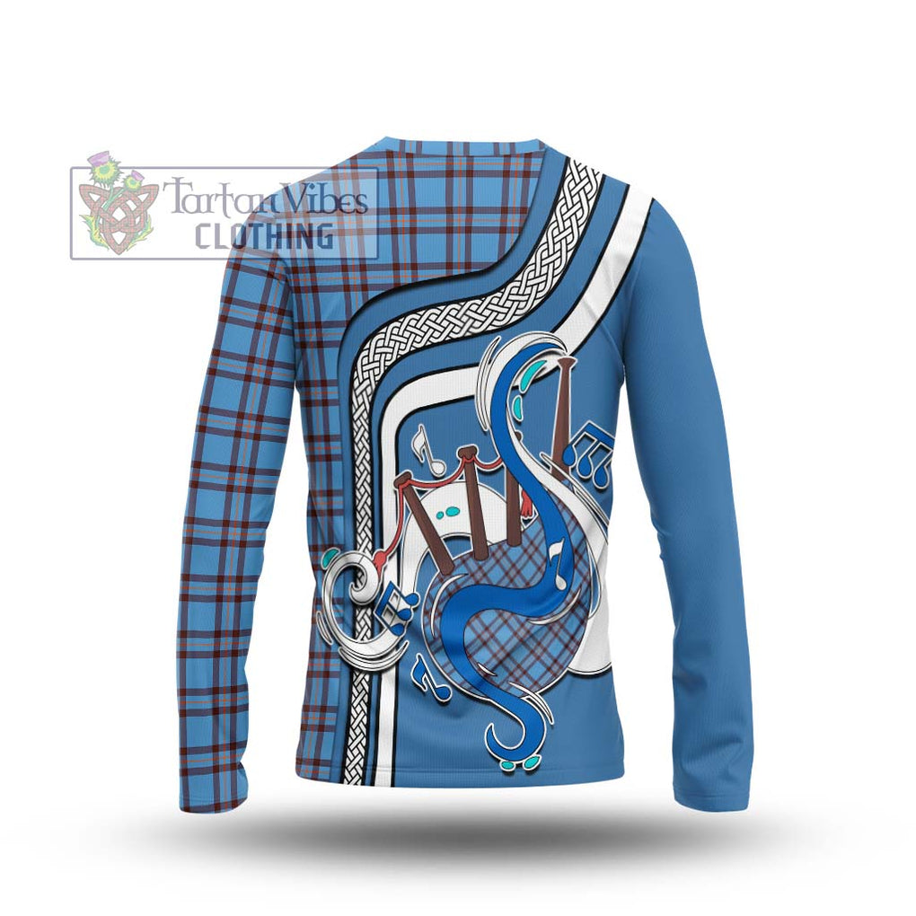 Tartan Vibes Clothing Elliot Ancient Tartan Long Sleeve T-Shirt with Epic Bagpipe Style