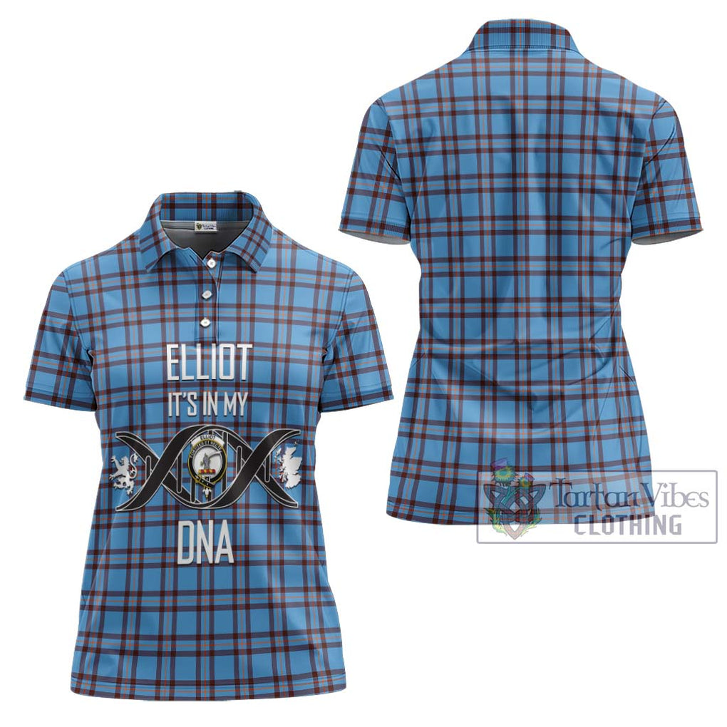 Elliot Ancient Tartan Women's Polo Shirt with Family Crest DNA In Me Style - Tartanvibesclothing Shop