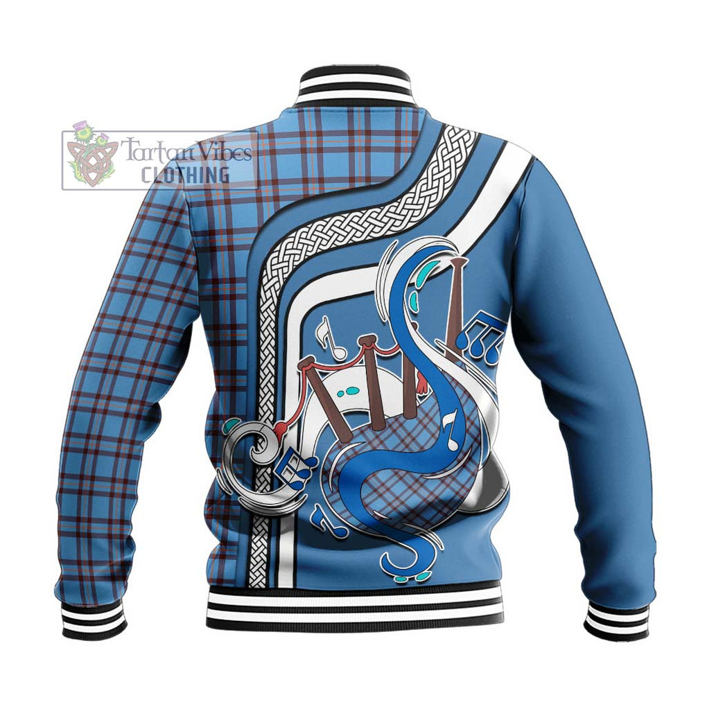 Tartan Vibes Clothing Elliot Ancient Tartan Baseball Jacket with Epic Bagpipe Style