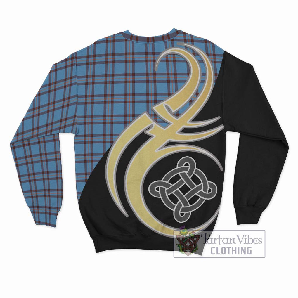 Elliot Ancient Tartan Sweatshirt with Family Crest and Celtic Symbol Style - Tartan Vibes Clothing