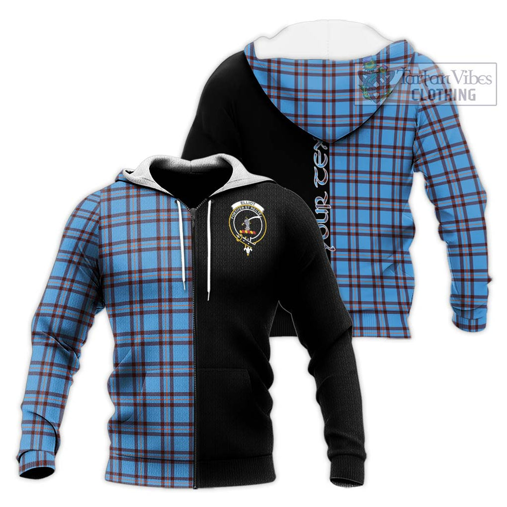 Elliot Ancient Tartan Knitted Hoodie with Family Crest and Half Of Me Style Unisex Knitted Zip Hoodie - Tartanvibesclothing Shop