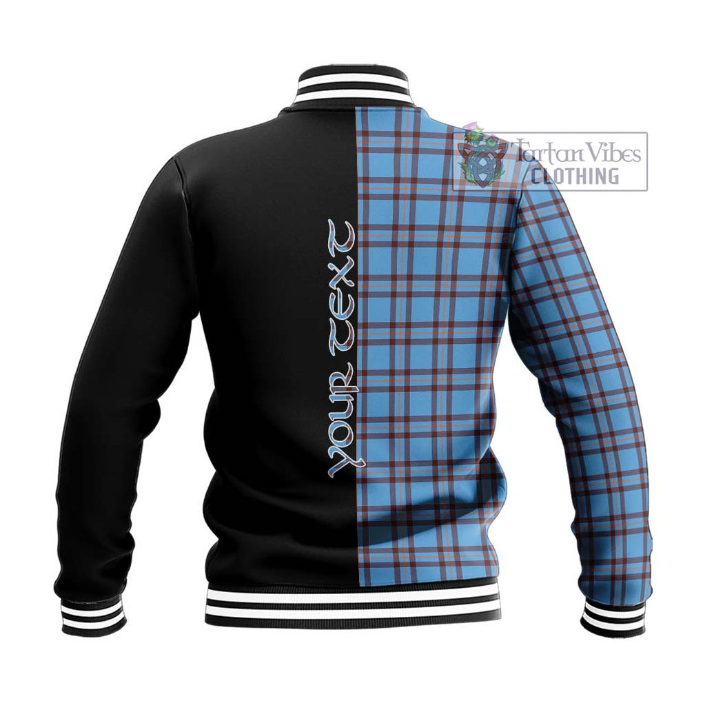 Elliot Ancient Tartan Baseball Jacket with Family Crest and Half Of Me Style - Tartanvibesclothing Shop