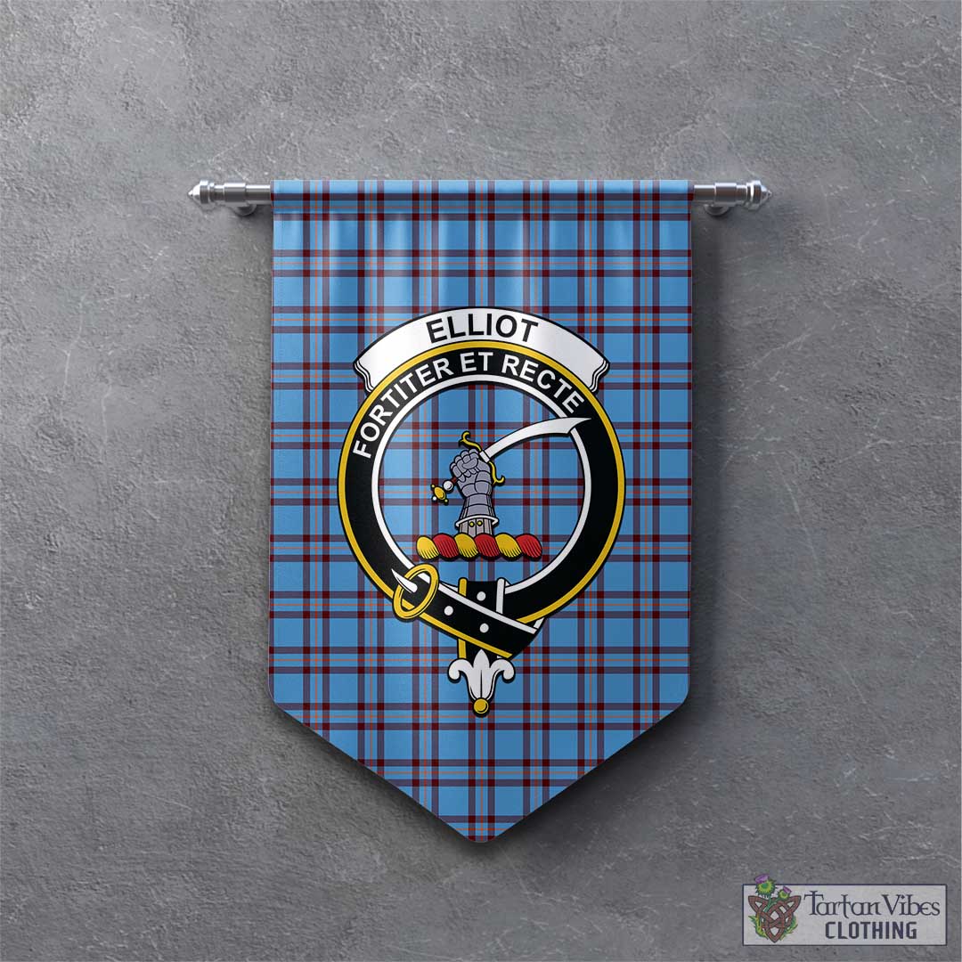 Tartan Vibes Clothing Elliot Ancient Tartan Gonfalon, Tartan Banner with Family Crest