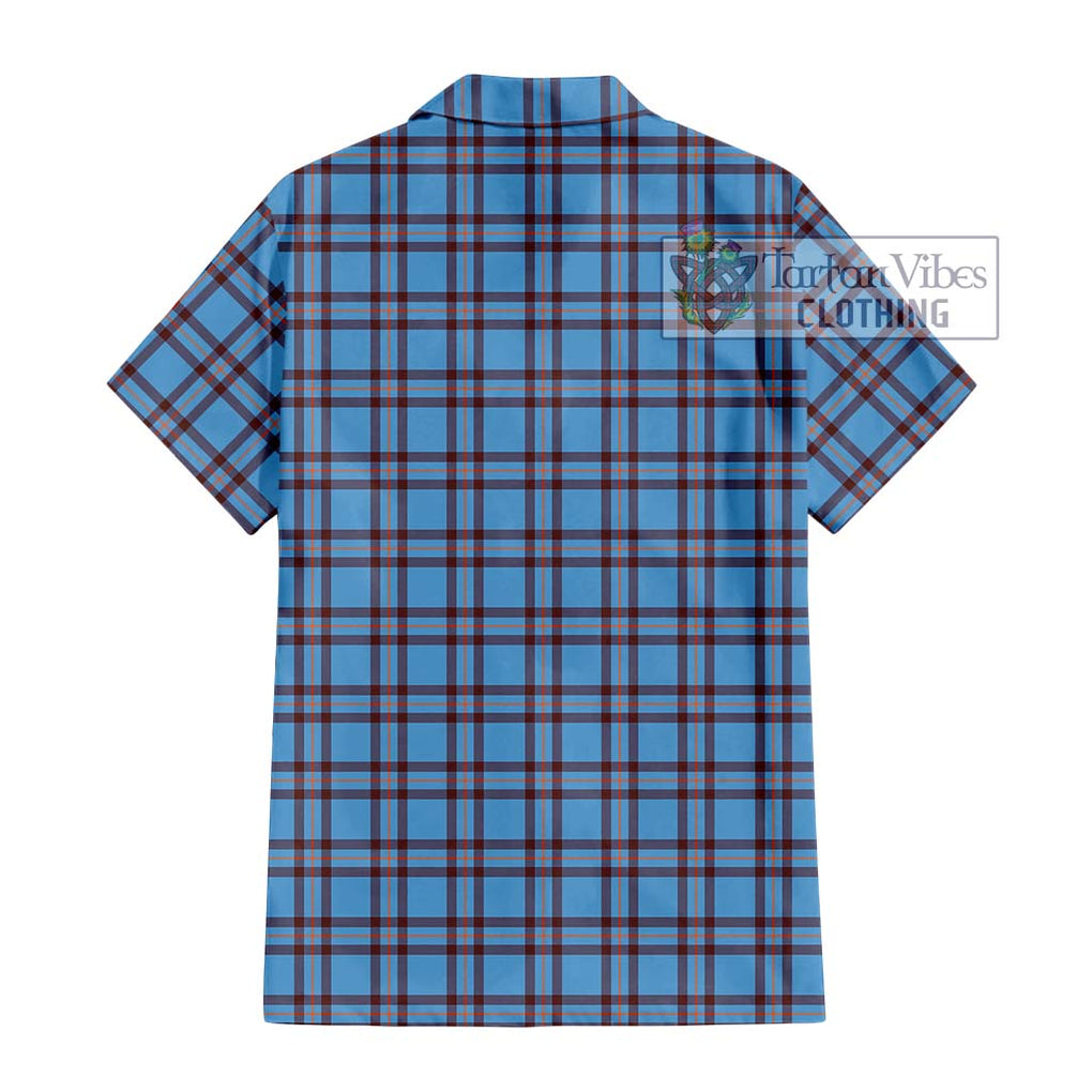 Elliot Ancient Tartan Short Sleeve Button Shirt with Family Crest DNA In Me Style - Tartanvibesclothing Shop