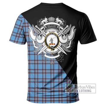 Elliot Ancient Tartan T-Shirt with Family Crest and Military Logo Style