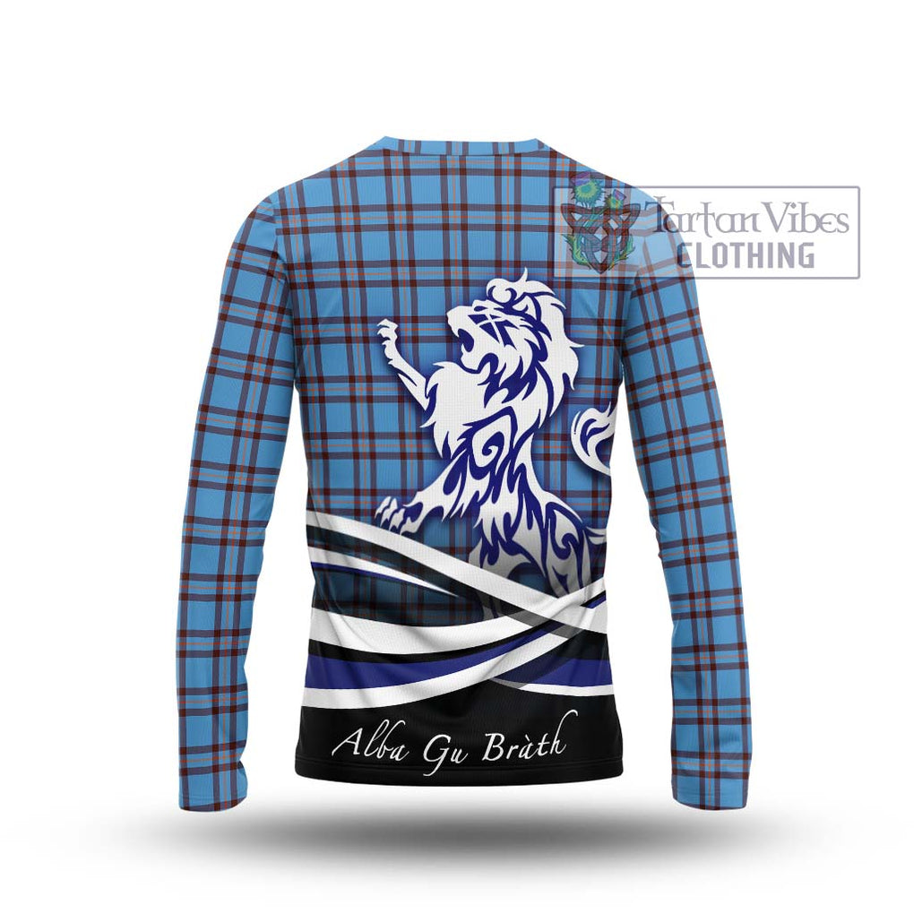 Elliot Ancient Tartan Long Sleeve T-Shirt with Alba Gu Brath Regal Lion Emblem - Tartanvibesclothing Shop