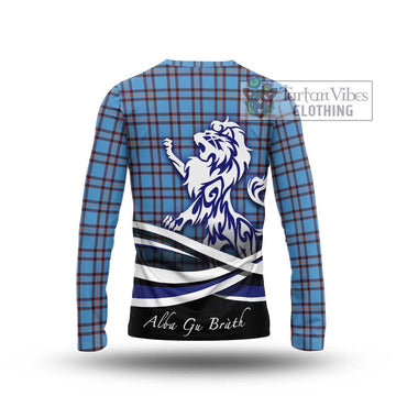 Elliot Ancient Tartan Long Sleeve T-Shirt with Alba Gu Brath Regal Lion Emblem