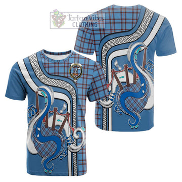 Elliot Ancient Tartan Cotton T-shirt with Epic Bagpipe Style