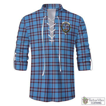 Elliot Ancient Tartan Men's Scottish Traditional Jacobite Ghillie Kilt Shirt with Family Crest