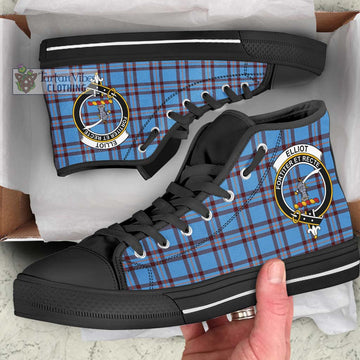 Elliot Ancient Tartan High Top Shoes with Family Crest