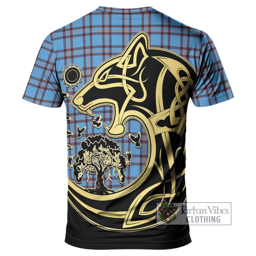 Elliot Ancient Tartan T-Shirt with Family Crest Celtic Wolf Style - Tartan Vibes Clothing