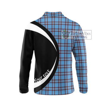 Elliot Ancient Tartan Long Sleeve Polo Shirt with Family Crest Circle Style