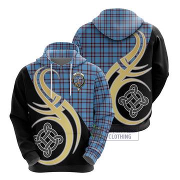 Elliot Ancient Tartan Hoodie with Family Crest and Celtic Symbol Style