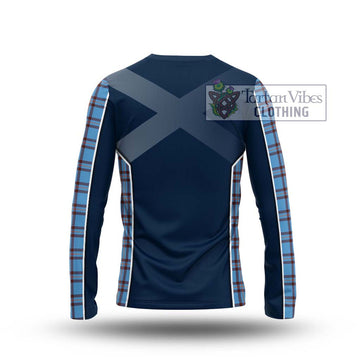 Elliot Ancient Tartan Long Sleeve T-Shirt with Family Crest and Lion Rampant Vibes Sport Style