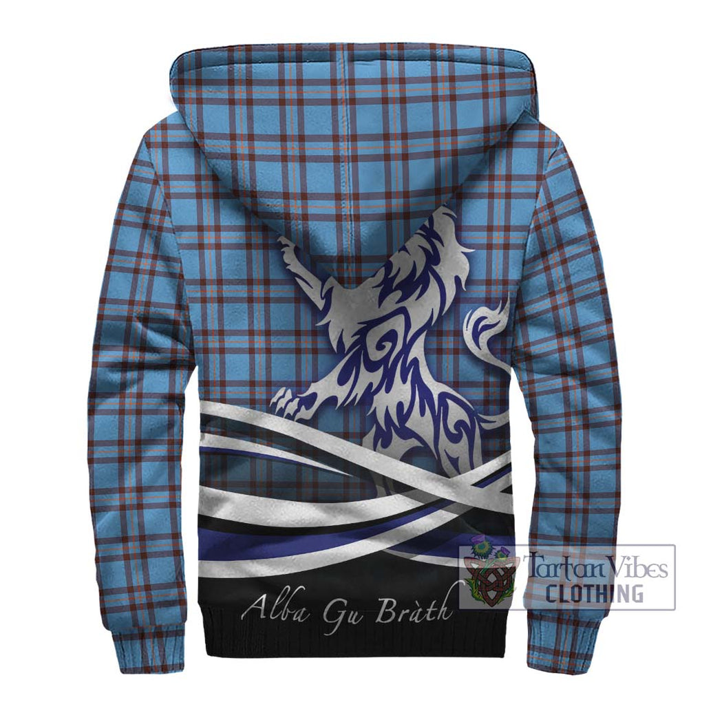 Elliot Ancient Tartan Sherpa Hoodie with Alba Gu Brath Regal Lion Emblem - Tartanvibesclothing Shop