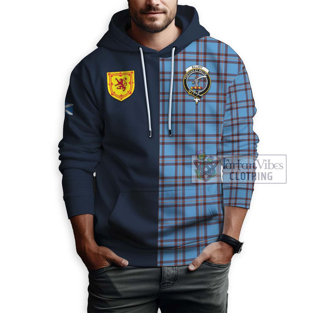 Tartan Vibes Clothing Elliot Ancient Tartan Hoodie with Scottish Lion Royal Arm Half Style